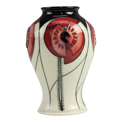 Lot 895 - A Moorcroft "Cinco Red" baluster vase, having...