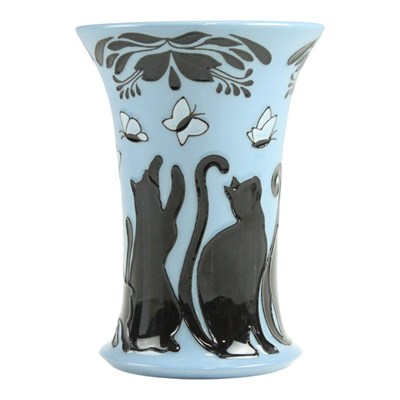Lot 896 - A Moorcroft "Lucky Black Cat" flared...