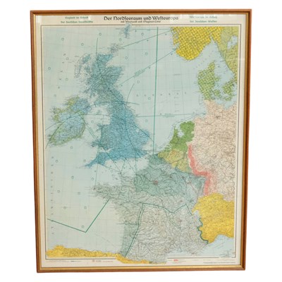 Lot 184 - A framed German Third Reich 1:2000000 scale...