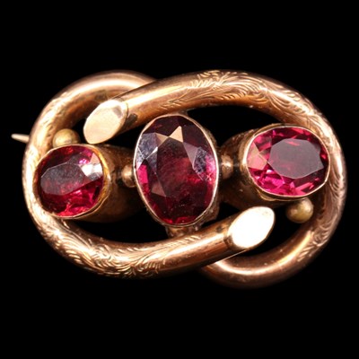Lot 1506 - A Victorian almandine and gold knot...