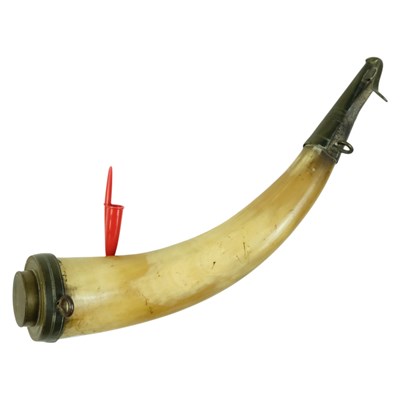 Lot 352 - A Georgian military powder horn, having an...
