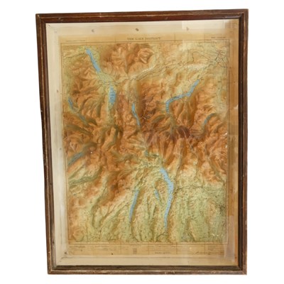 Lot 1643 - A 1930s Ordnance Survey raised-relief terrain...