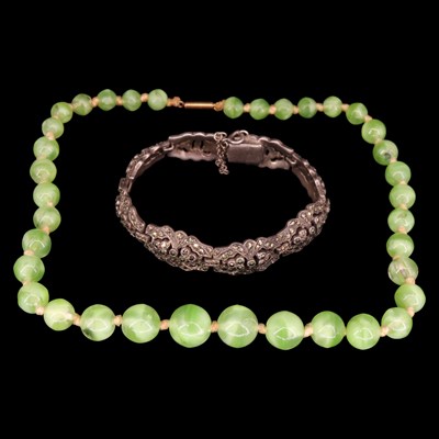 Lot 1526 - A vintage Art Deco influenced marcasite and...