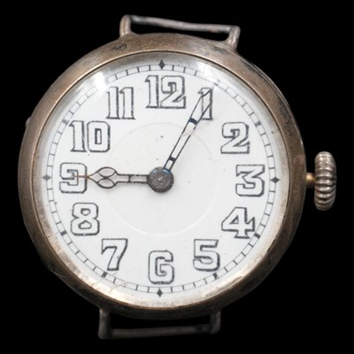 Lot 1536 - A 1914 silver trench watch, having a Swiss...