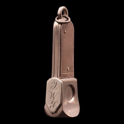 Lot 1173 - A 1968 silver-mounted cigar cutter, 6 cm