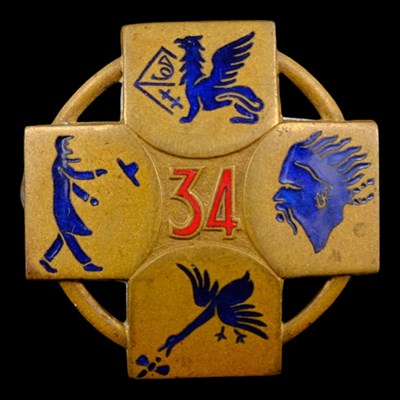 Lot 30 - A French Air Force 34th Combat Group enamelled...