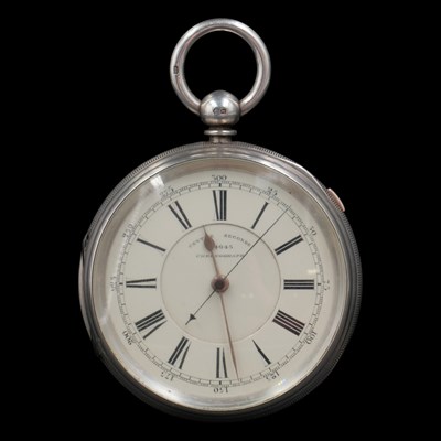 Lot 1581 - A Victorian silver chronograph pocket watch,...