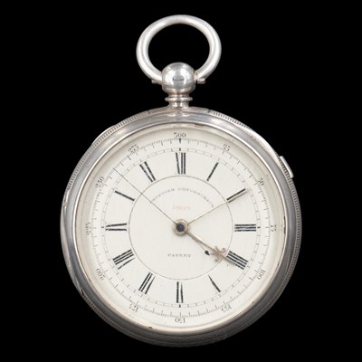 Lot 1585 - A Victorian silver chronograph pocket watch,...