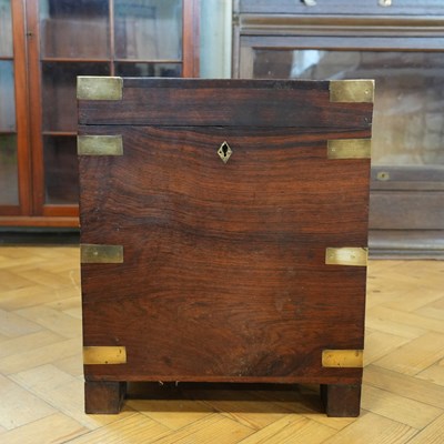 Lot 1669 - A 19th Century campaign brass-mounted rosewood...