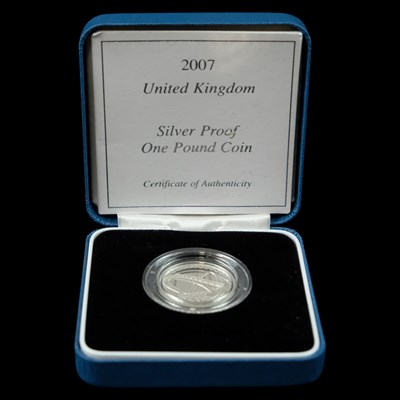 Lot 444 - A 2007 silver proof one pound...