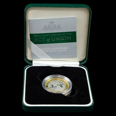 Lot 446 - A 2007 silver proof fifty pence...