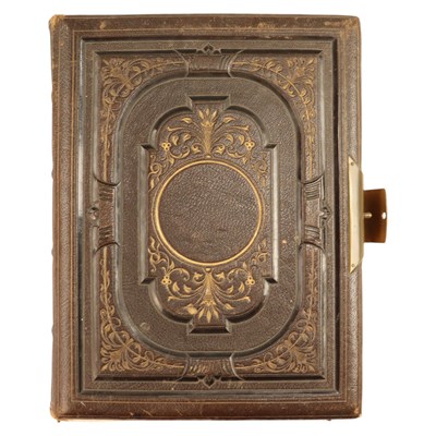 Lot 338 - A Victorian tooled-leather cartes de visite...