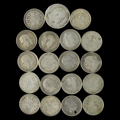 Lot 436 - A small quantity of GB pre-1920 silver...