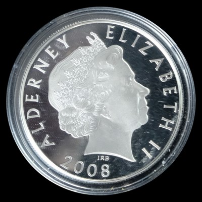 Lot 451 - A 2008 Alderney silver-proof £5 coin,...