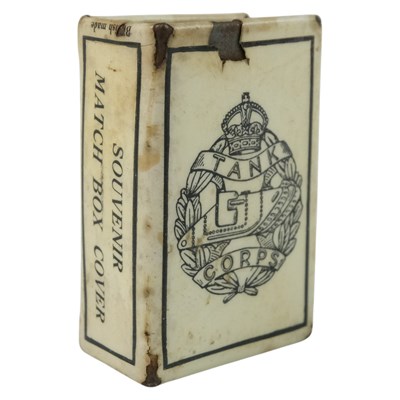 Lot 147 - A Great War Tank Corps celluloid matchbox cover