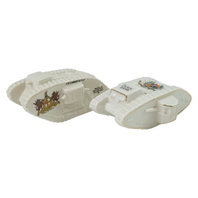 Lot 156 - A Great War crested china tank "HMS Donner...