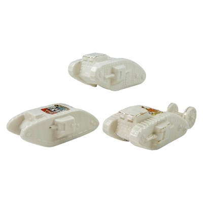 Lot 160 - Three Great War crested china tanks, by Goss...