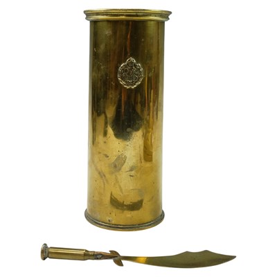 Lot 251 - A Great War trench art "Calais" letter...