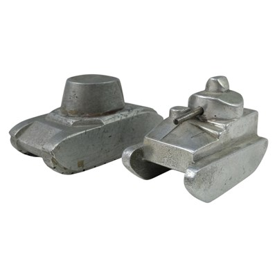 Lot 172 - Two duralumin model tanks,  longest 9 cm,...
