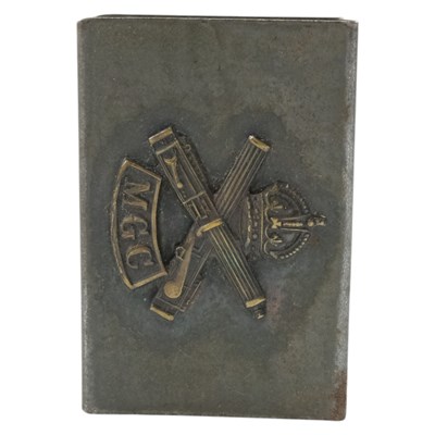 Lot 175 - A Great War Machine Gun Corps brass matchbox...