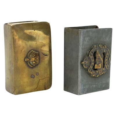 Lot 176 - Two Great War Tank Corps brass matchbox covers