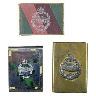 Lot 177 - A Royal Tank Regiment box of matches, together...