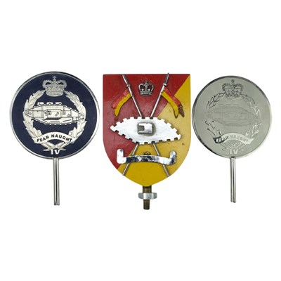 Lot 187 - Three QEII Royal Tank Regiment banner tops /...