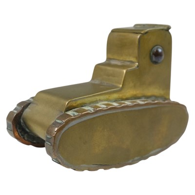 Lot 189 - A brass inkwell in the form of a Great War...