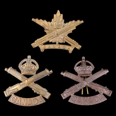 Lot 98 - Three Canadian Machine Gun Corps cap badges