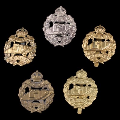 Lot 104 - Five Tank Corps cap badges