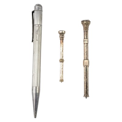 Lot 625 - Two Victorian gilt-metal slide pencils,...