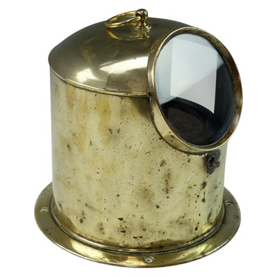Lot 717 - A brass-cased ship's binnacle compass, the...