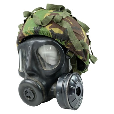 Lot 297 - A Mk 6 helmet together with an S6 NBC respirator