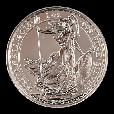 Lot 484 - A Royal Mint Britannia 2016 UK 1oz silver BUNC...
