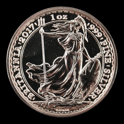 Lot 485 - A Royal Mint Britannia 2017 UK 1oz silver BUNC...