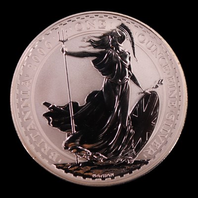 Lot 498 - A UK 2006 Britannia 1oz fine silver bullion coin