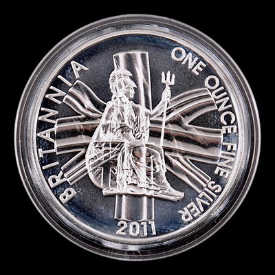 Lot 503 - A UK 2011 Britannia 1oz fine silver bullion coin