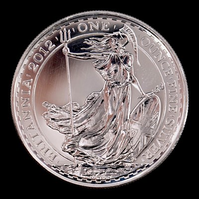 Lot 504 - A UK 2012 Britannia 1oz fine silver bullion coin
