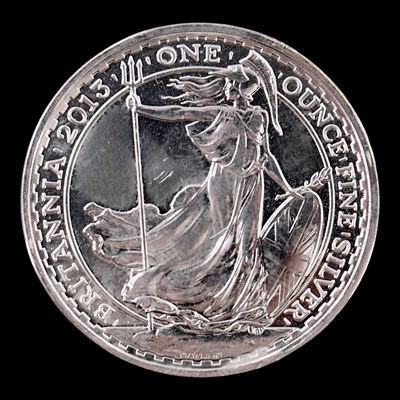 Lot 505 - A UK 2013 Britannia 1oz fine silver bullion coin