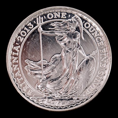 Lot 506 - A UK 2013 Britannia 1oz fine silver bullion coin