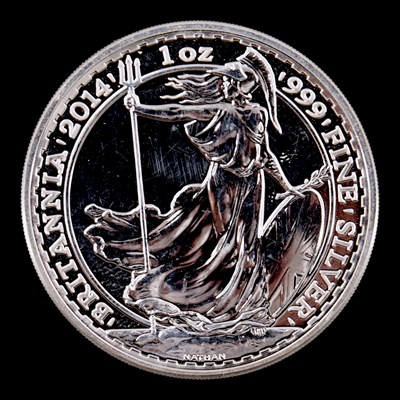 Lot 507 - A UK 2014 Britannia 1oz fine silver bullion coin