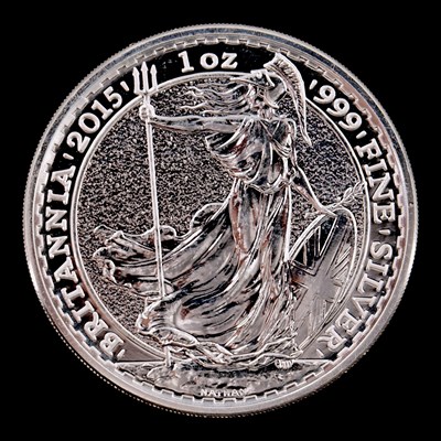 Lot 509 - A UK 2015 Britannia 1oz fine silver bullion coin