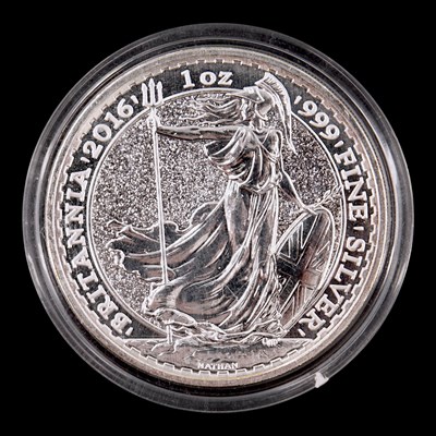 Lot 511 - A UK 2016 Britannia 1oz fine silver bullion coin