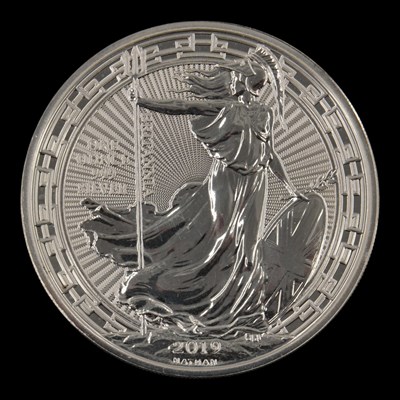 Lot 521 - A UK 2019 Britannia 1oz fine silver bullion coin