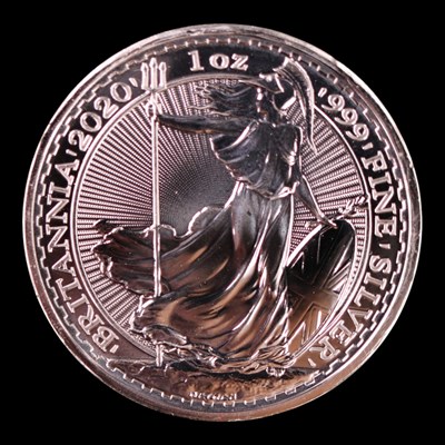 Lot 522 - A UK 2020 Britannia 1oz fine silver bullion coin