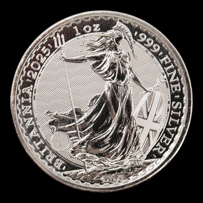 Lot 532 - A UK 2025 Britannia 1oz fine silver bullion coin