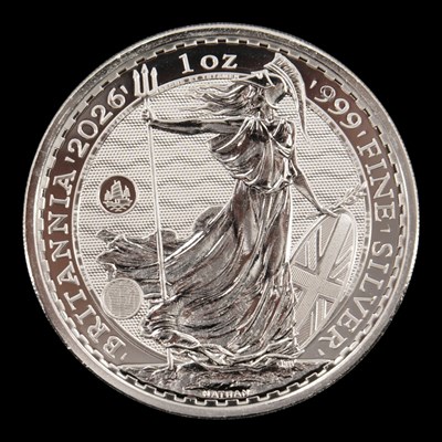 Lot 534 - A UK 2026 Britannia 1oz fine silver bullion coin
