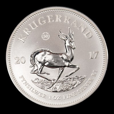 Lot 535 - A South Africa 2017 1oz Krugerrand fine silver...
