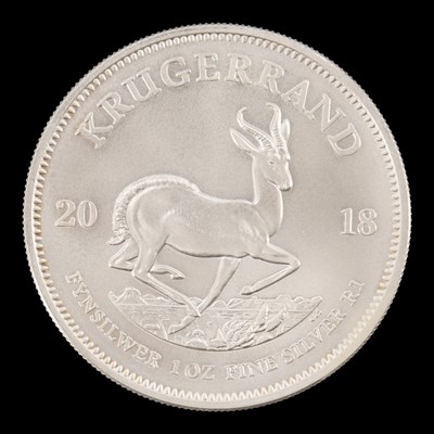 Lot 536 - A South Africa 2018 1oz Krugerrand fine silver...