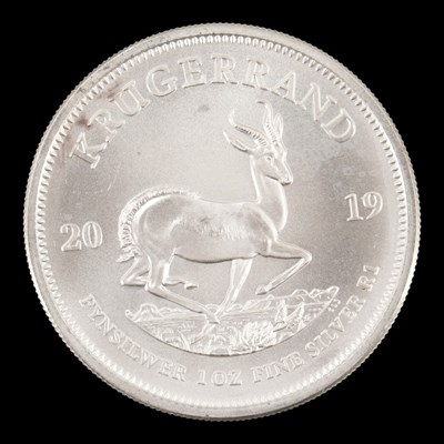Lot 537 - A South Africa 2019 1oz Krugerrand fine silver...